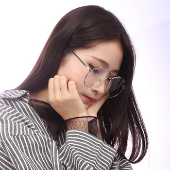 火立方薛zhi谦同款眼镜平光镜大框男女复古海洋片太阳镜墨镜 银框透明