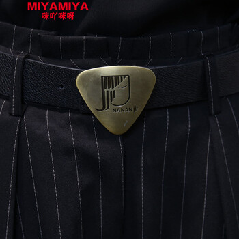 MIYAMIYA9分条纹九分裤阔腿裤女秋冬裙裤宽松长裤宽腿裤直筒西裤潮 黑色 XL