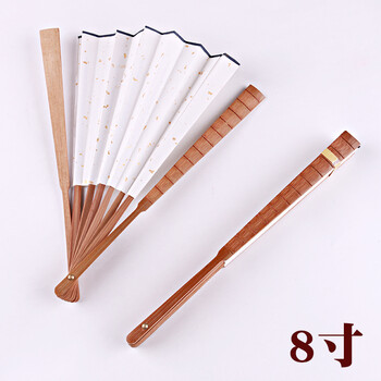 折扇定制空白纸扇子宣纸折扇男女中国风古典便携diy古风折叠纸扇 8寸