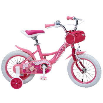 荟智（Huizhi）女式儿童自行车 单车 脚踏车HG1480-H195 14寸 桃花粉