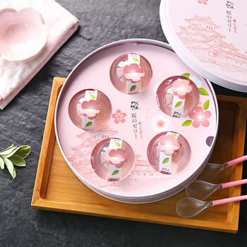 和风细语日式樱花果冻布丁礼盒水信玄饼少女高颜值零食送生日礼物