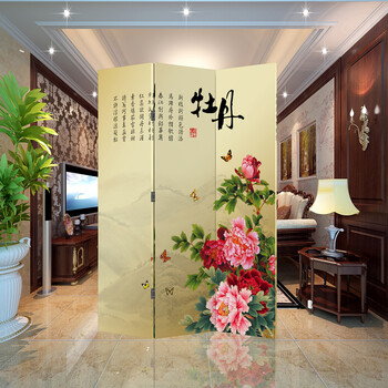 
                                        林小猪 双面布艺屏风 时尚客厅玄关 酒店办公室会所餐厅隔断 高清画质防水折叠可移动折屏 DW589 一扇40*180 加板防水防透光                