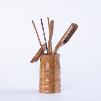 秒杀功夫茶具配件套装竹制茶道六君子取茶工具茶艺茶夹茶勺整套 l097