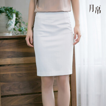 月帛2016春夏季新款时尚中长半身裙 包臀半裙包裙女士秋冬季职业裙子 白色 S