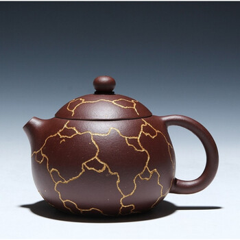 惠和陶艺宜兴紫砂茶壶 功夫茶具原矿紫泥茶壶泡茶器紫砂壶出水好 金丝
