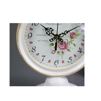 
                                        TQJ田园/复古风格实木座钟/扫秒静音机芯/木质摆钟/B026 白色                