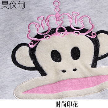 昊仪甸2015冬新款卫衣女加绒加厚连帽休闲三件套修身卡通运动套装935 红色 XL
