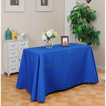 桌布/罩件 别颖(romanzo) 台布广告长方形圆形桌裙 宝蓝色 高光贡缎