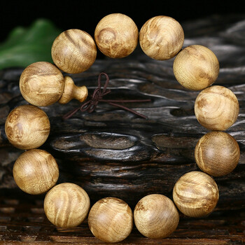 t黄金樟佛珠手串18mm留疤纹多藏