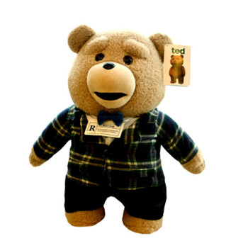 ted熊公仔贱熊电影会说话的泰迪熊抱抱熊毛绒玩具生日礼物 格子 西装