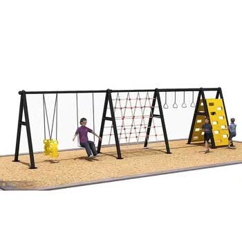 大型庭院秋千架幼儿园公园家用户外钢管铁艺秋千荡椅儿童玩具 a01