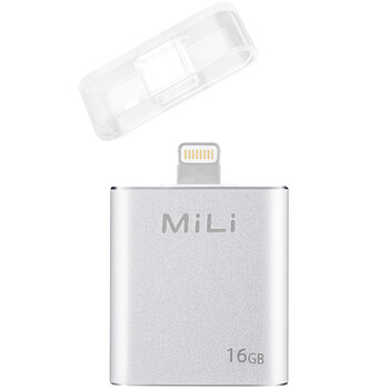 MiLi 米力 iData 苹果手机U盘 16G 苹果认证 iPhone5/5S/6/6 plus/安卓手机/安卓平板通用 银色