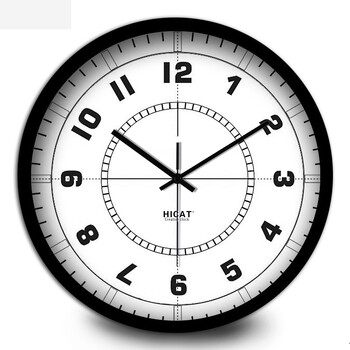 疯小猫(hicat)简约数字挂钟时尚大气卧室客厅办公室居家装饰石英钟