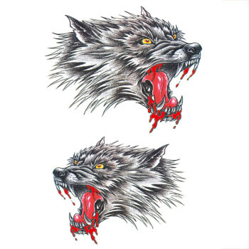 滴血狼头纹身图片胳膊图片
