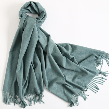 2018秋冬季新款纯色仿羊绒围巾女加厚保暖多功能披肩围巾 19#香脂绿