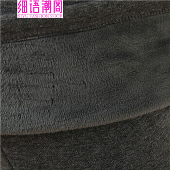 细语潮阁2015秋冬纯色棉不倒绒假两件加厚加绒包臀打底裤裙女2048 黑色 XL