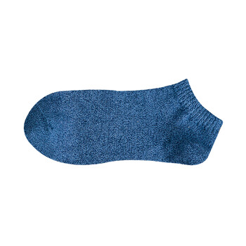 男士袜子男短袜吸汗短筒低帮四季5双 春款日系纯色男船袜 深蓝色 5双