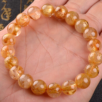 天然水晶 金丝发晶手链 58.78g