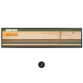 抽象装饰画现代简约客厅卧室床头沙发背景墙壁挂画油画长横幅 j款 135