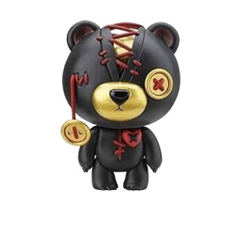 盲盒一套弹 你的小熊 盒蛋扭蛋pvc潮流摆件潮玩 炫酷黑金 撕裂熊