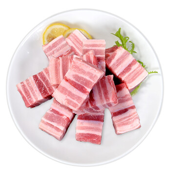 金锣 猪肉 猪带皮五花肉块 500g/袋 整肉原切