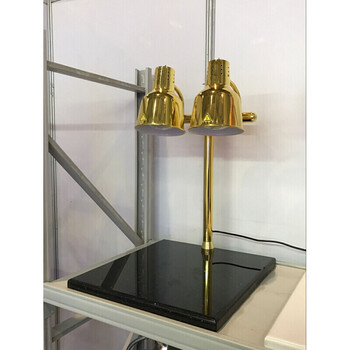 食物保温灯 自助餐保温灯高温保温灯热保温站 加热台式灯 金色 双头