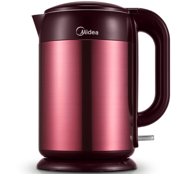 美的（Midea）电水壶1.7L 304不锈钢电热水壶 双层彩钢烧水壶 赤兔H317E4a