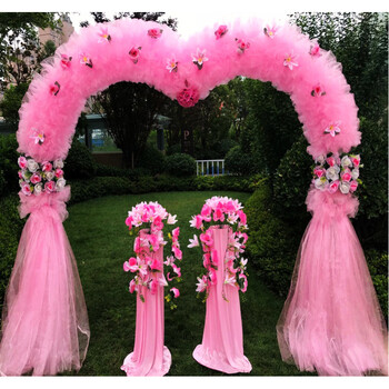 婚庆绢花拱门花门开业喜庆绢花拱门雪纱花门花架开业拱门喜庆花架