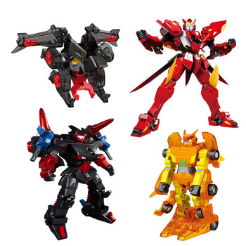 雅迎爆速合体变形机甲临空天儿童撞击合体玩具儿童礼物 4件对战装-翎