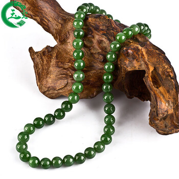 玉雯 青玉项链碧玉绿女款玉石项链送礼女饰品