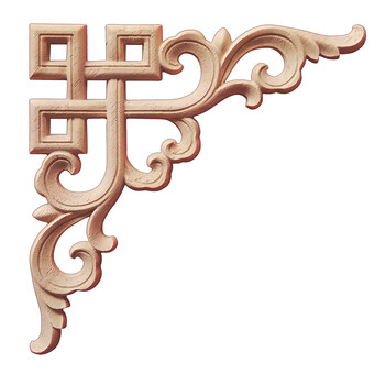 木雕花欧式角花中式仿古装修实木线条吊顶枪角镂空贴花格梁托 9#30*