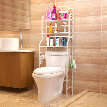 新款创意卫生间厕所后面马桶置物架子浴室洗手间洗衣机碳钢收纳落地架