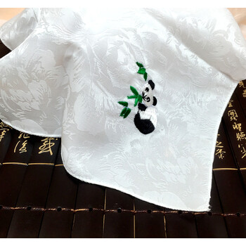 手帕 蜀绣双面绣手工刺绣 出国小礼品 送老外出国留学 中国风 真丝