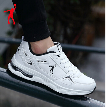 乔丹 格兰春夏季男鞋防滑皮面男士运动跑步休闲白色防水旅游鞋1 a9737