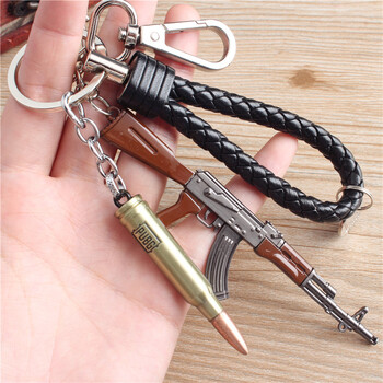 98kawm多款手办枪模男士钥匙链挂件 小子弹--akm枪-经典黑绳-腰挂