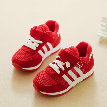 儿童网面运动鞋 红色 30