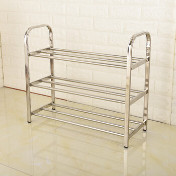 不锈钢多层鞋架子加厚加固简易组装省空间防尘家用宿舍鞋架鞋柜 三管