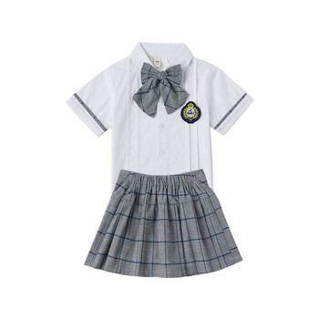 小学生校服幼儿园园服儿童短袖套装灰男童夏季短裤套装 男生 180cm