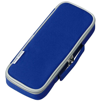 男 帆布大容量笔袋 带笔插笔盒 多功能学生收纳文具男铅笔盒 蓝色