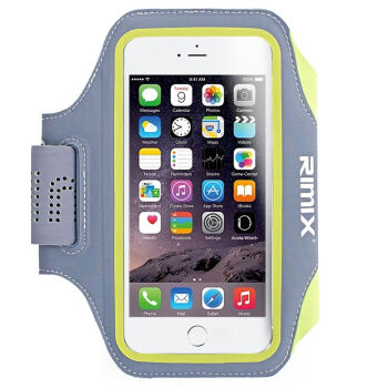 RIMIX运动健身跑步手臂包 男女臂带手腕臂套耳机防水触屏手机臂包 荧光色 大号-适用6寸以内的手机