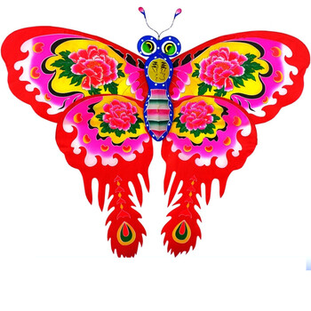 儿童新年礼物传统蝴蝶风筝 中号牡丹红蝴蝶