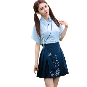 汉服女古装襦裙改良裙cosplay服民国风校服套装 图片色 m