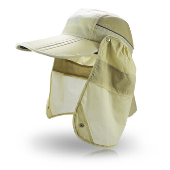 独行客 新款遮阳防晒帽折叠帽夏季创意款户外渔夫钓鱼帽 卡其
