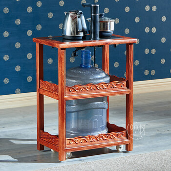 咏月 红木家具非洲花梨(学名:刺猬紫檀)茶水车 实木茶水柜 小茶水车