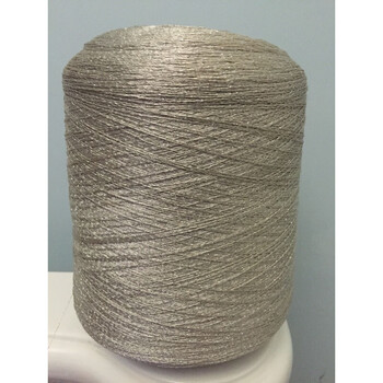 冰丝线带银丝手感顺滑桶装不绕团钩针线毛线杯垫线5两起卖 金色