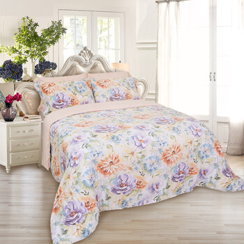 雅芳婷床上用品 摩登丝新品 五件套床品 田园风格床笠床罩式套件