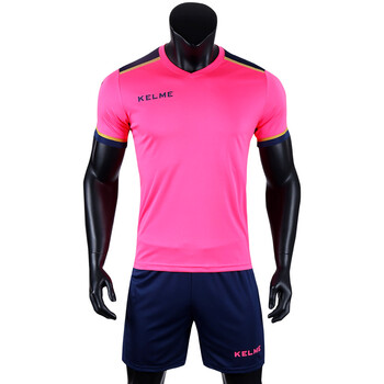 kelme 卡尔美足球服套装男短袖组队球衣比赛服定制队服3871001 荧光粉