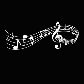 音符贴纸学校音乐教室培训琴行乐器乐谱教室舞蹈五线谱装饰墙贴 白色