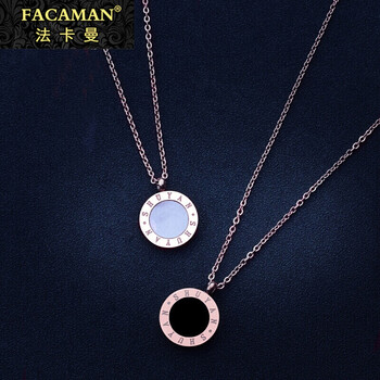法卡曼(facaman)轻奢品牌女士项链镀18k玫瑰金女款锁