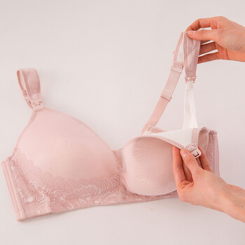 文胸孕妇内衣薄款模杯无钢圈喂奶胸罩 f g全罩杯聚拢浦 香芋色44/100e